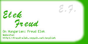 elek freud business card